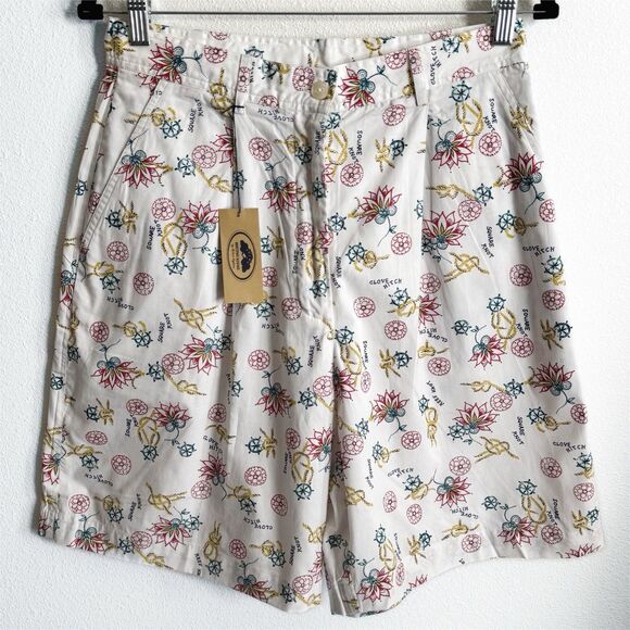 Vtg British Khaki Set Womens 10* Button Up Shirt Shorts Nautical Beach Tropical - Picture 5 of 16